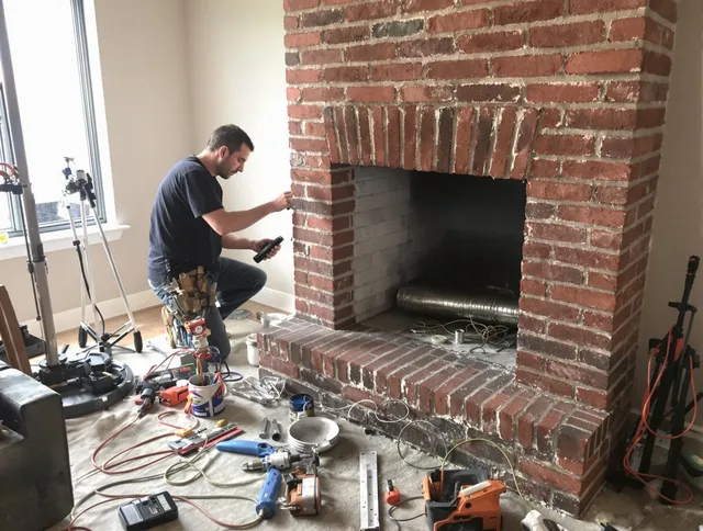 St. Cloud Chimney Sweep specialist finalizing chimney liner service in St. Cloud, FL