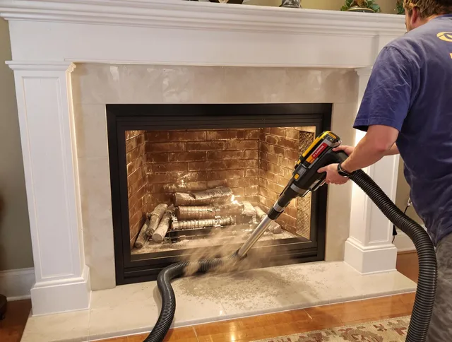 Fireplace cleaning performed by St. Cloud Chimney Sweep in St. Cloud, FL